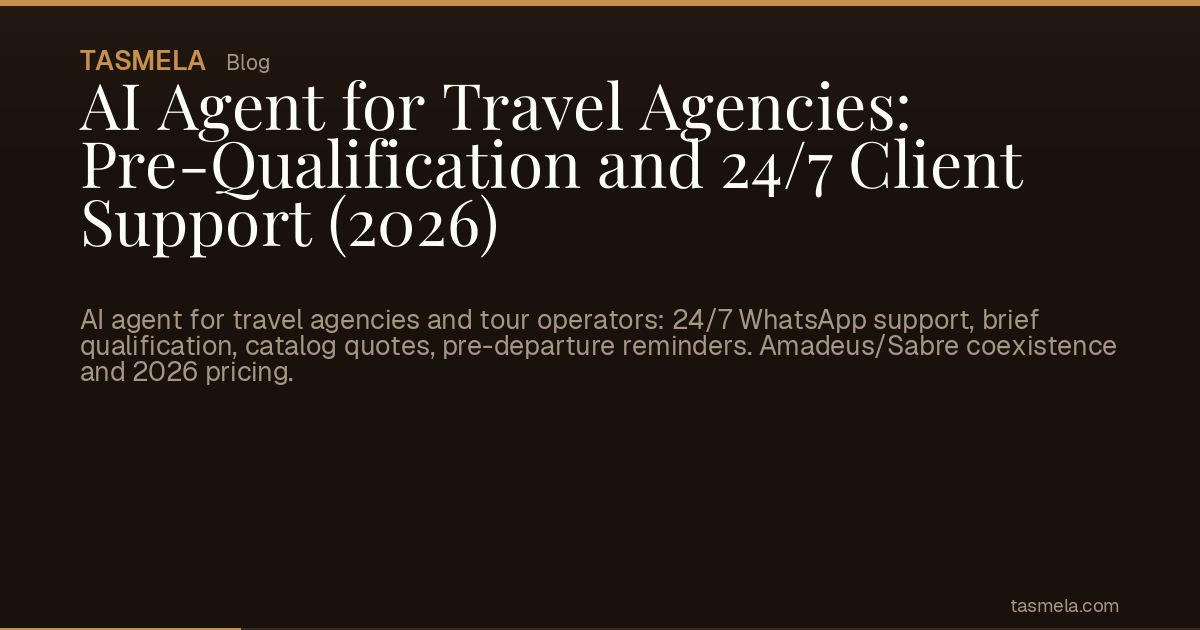 AI Agent for Travel Agencies: Pre-Qualification and 24/7 Client Support (2026)
