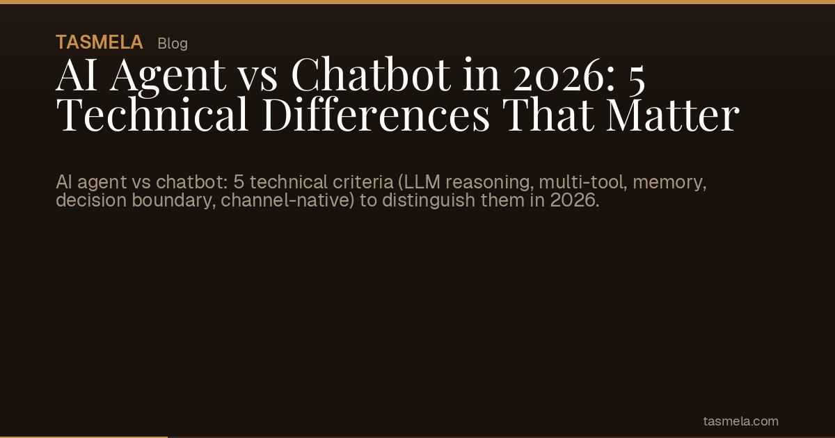 AI Agent vs Chatbot in 2026: 5 Technical Differences That Matter