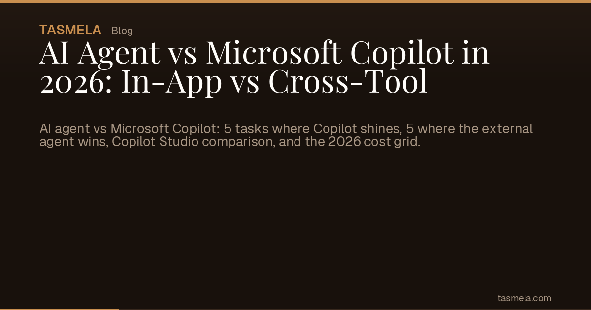 AI Agent vs Microsoft Copilot in 2026: In-App vs Cross-Tool