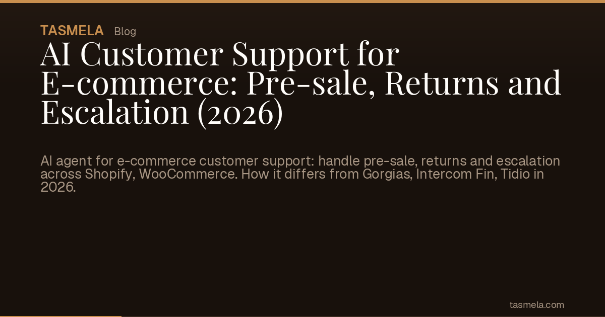 AI Customer Support for E-commerce: Pre-sale, Returns and Escalation (2026)
