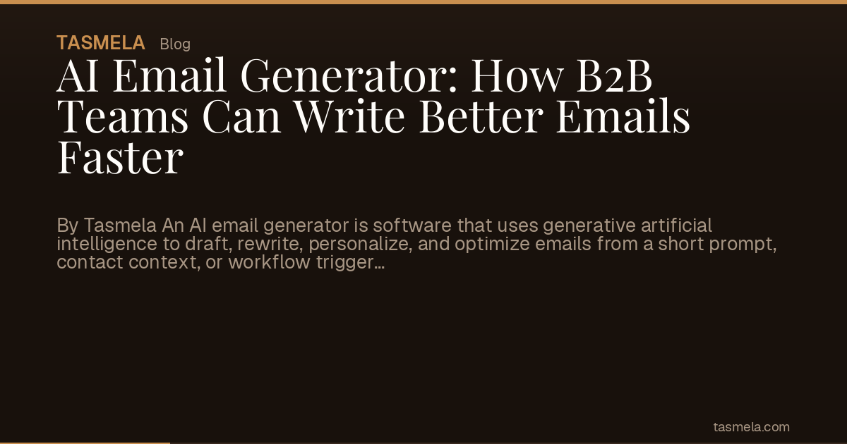 AI Email Generator: How B2B Teams Can Write Better Emails Faster