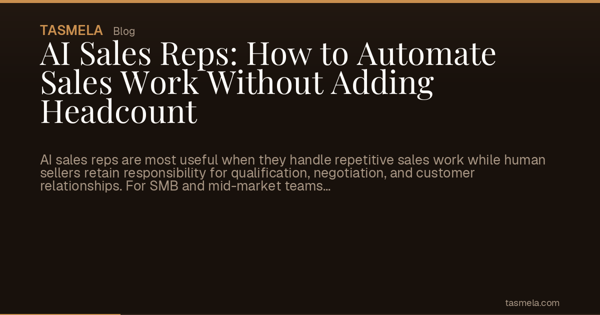 AI Sales Reps: How to Automate Sales Work Without Adding Headcount