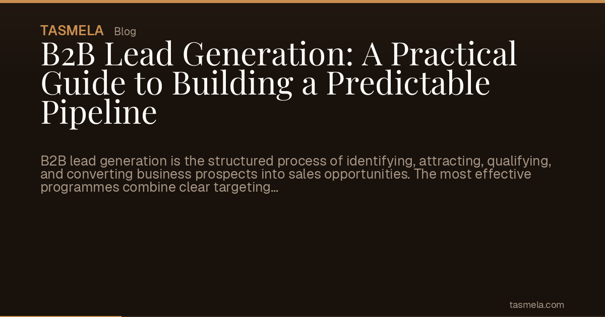 B2B Lead Generation: A Practical Guide to Building a Predictable Pipeline