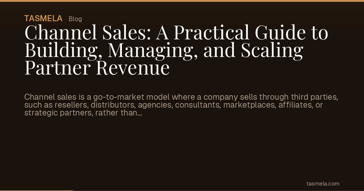 Channel Sales: A Practical Guide to Building, Managing, and Scaling Partner Revenue