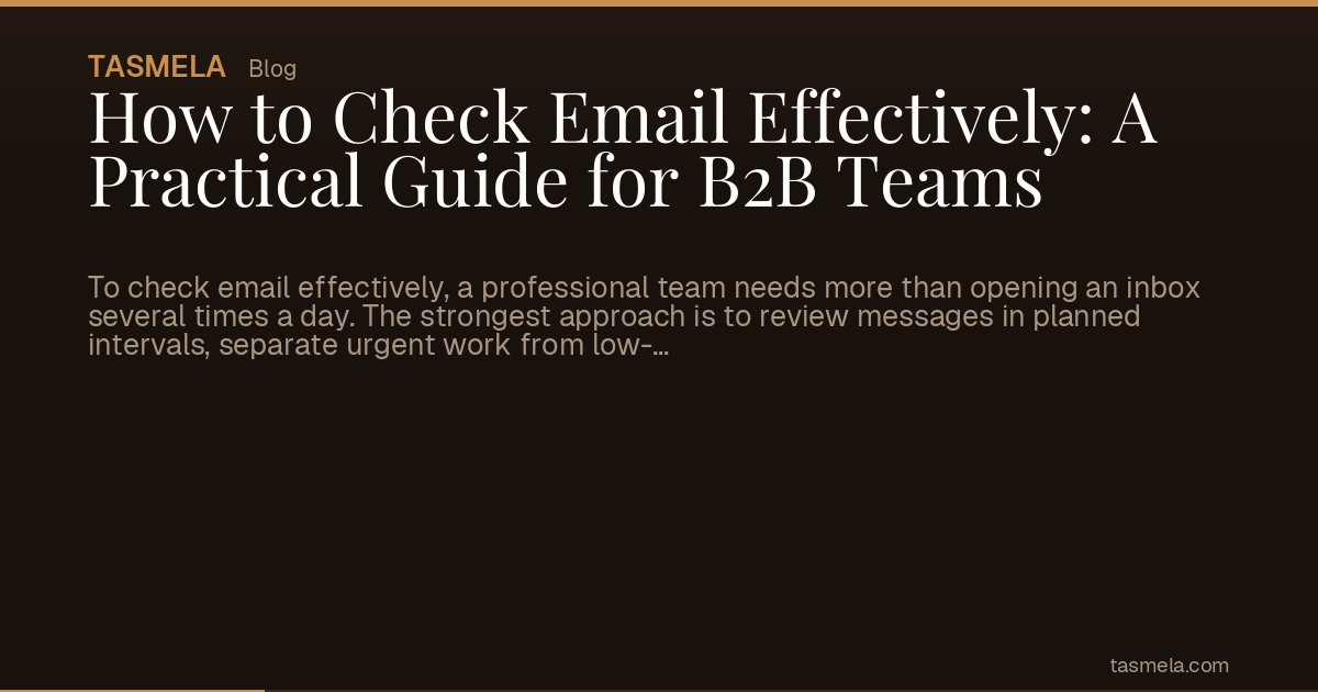 How to Check Email Effectively: A Practical Guide for B2B Teams
