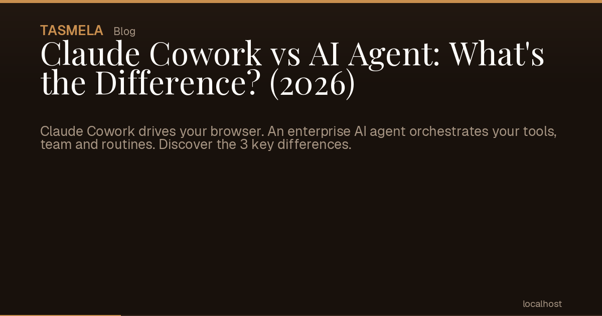 Claude Cowork vs AI Agent: What's the Difference? (2026)