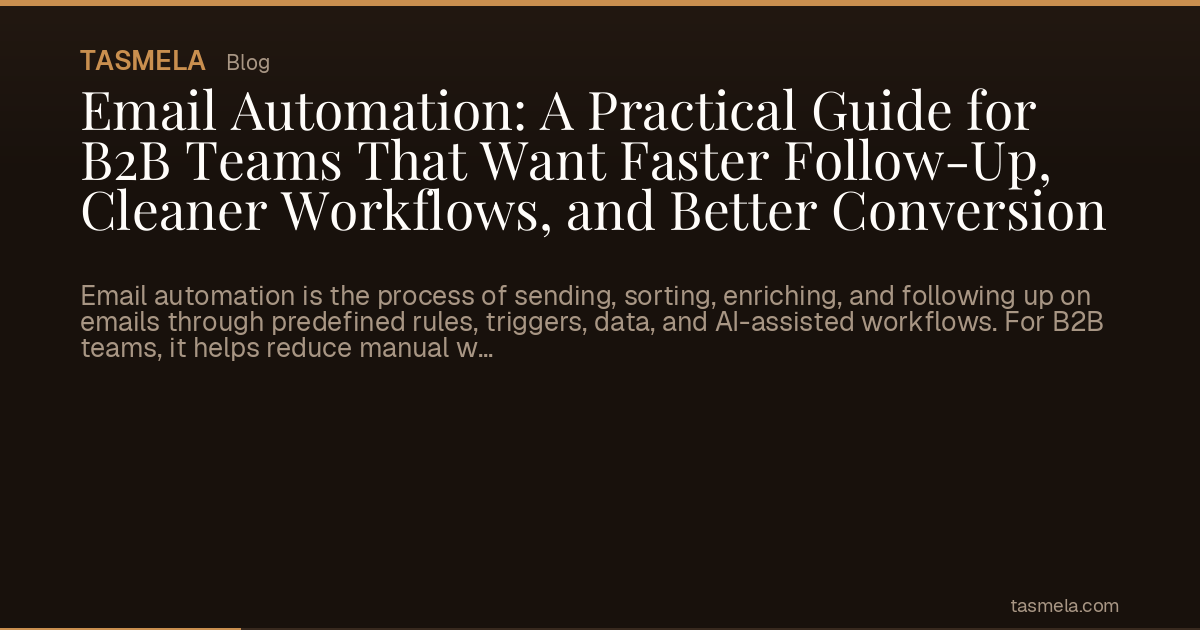 Email Automation: A Practical Guide for B2B Teams That Want Faster Follow-Up, Cleaner Workflows, and Better Conversion
