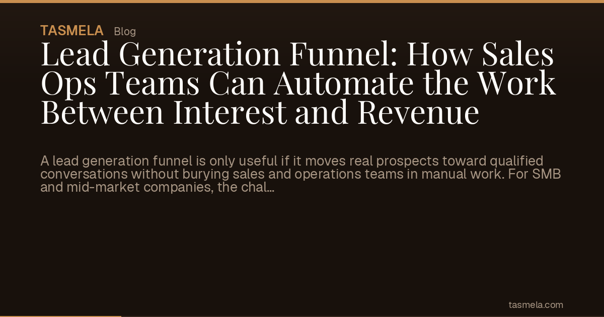 Lead Generation Funnel: How Sales Ops Teams Can Automate the Work Between Interest and Revenue