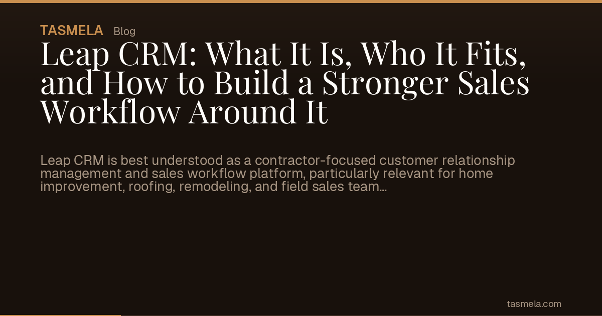 Leap CRM: What It Is, Who It Fits, and How to Build a Stronger Sales Workflow Around It