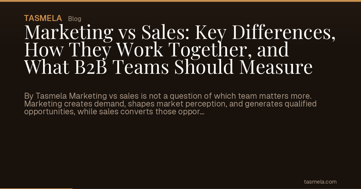 Marketing vs Sales: Key Differences, How They Work Together, and What B2B Teams Should Measure