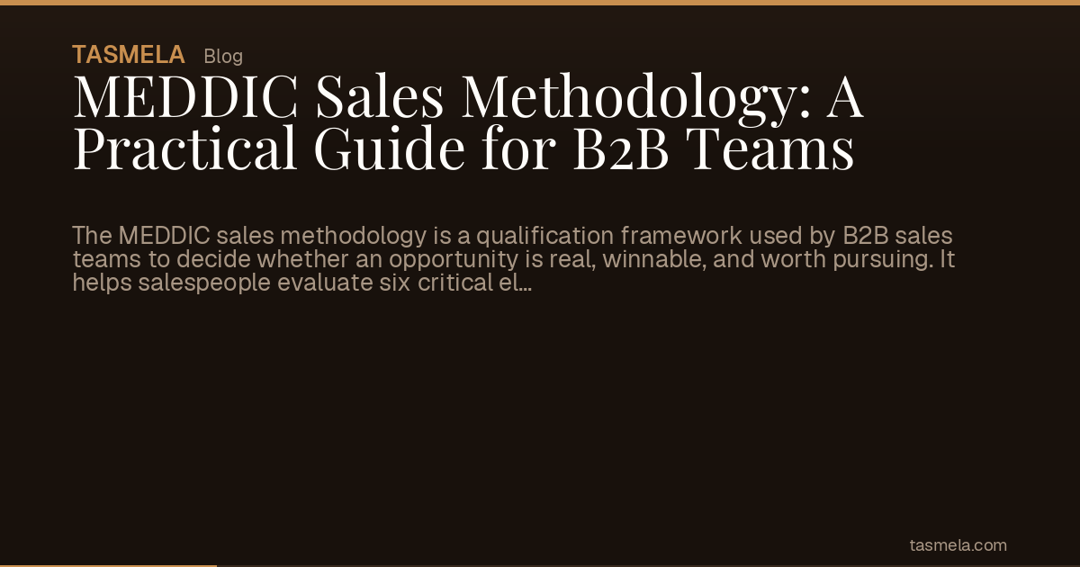 MEDDIC Sales Methodology: A Practical Guide for B2B Teams