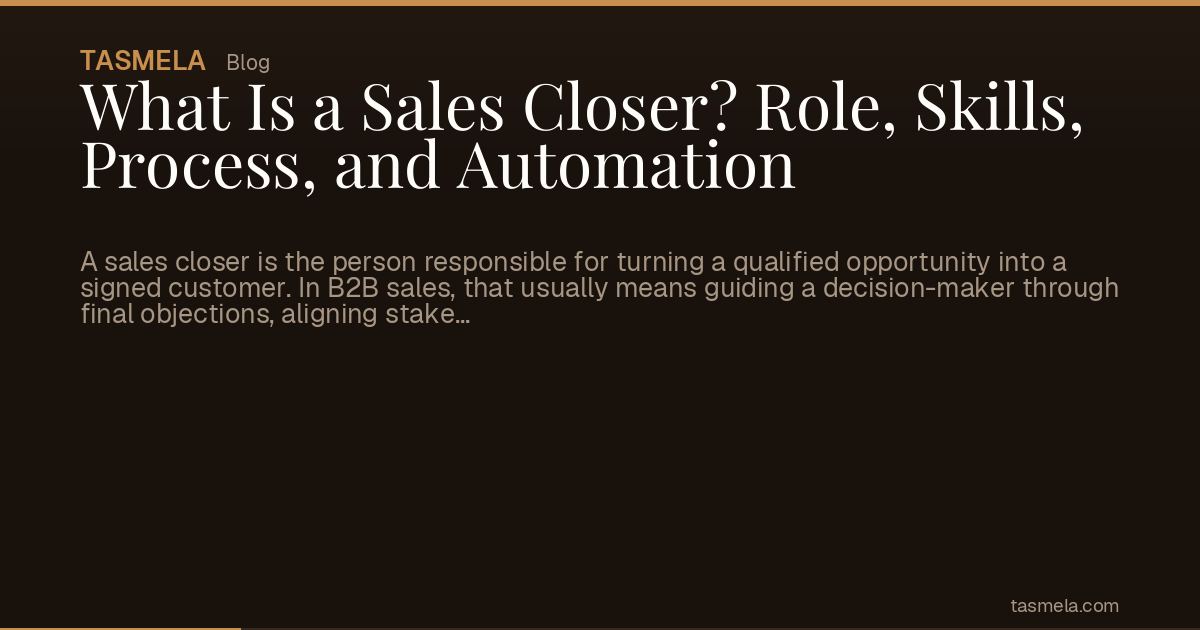 What Is a Sales Closer? Role, Skills, Process, and Automation