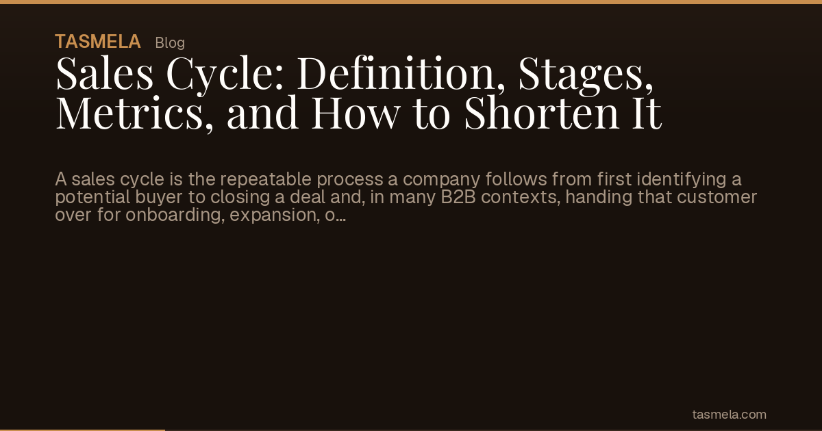 Sales Cycle: Definition, Stages, Metrics, and How to Shorten It