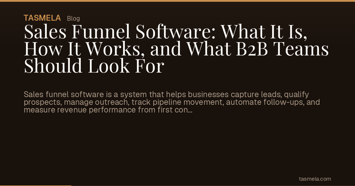 Sales Funnel Software: What It Is, How It Works, and What B2B Teams Should Look For