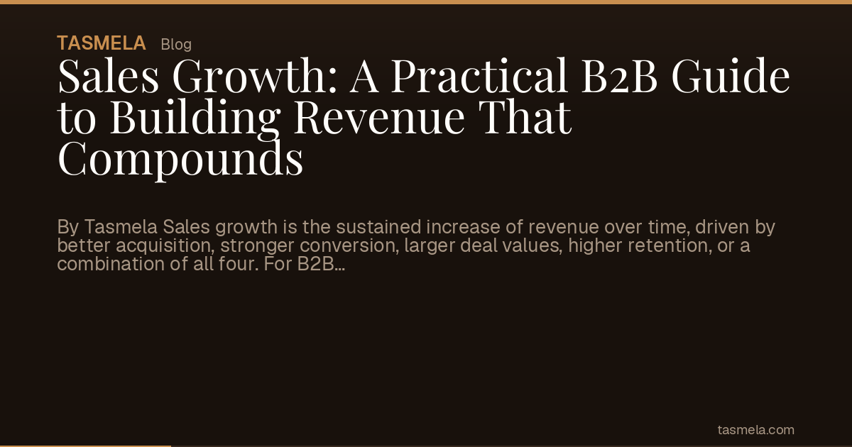 Sales Growth: A Practical B2B Guide to Building Revenue That Compounds