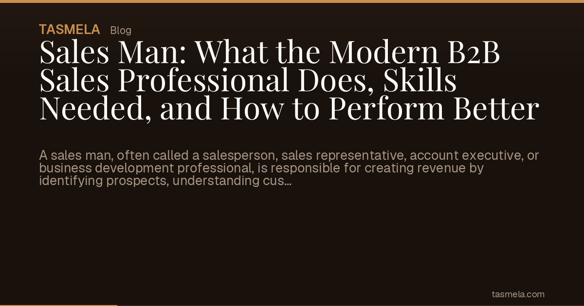 Sales Man: What the Modern B2B Sales Professional Does, Skills Needed, and How to Perform Better