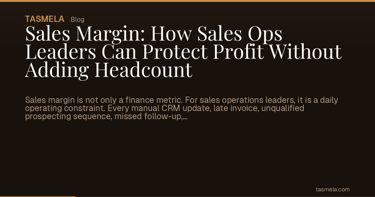 Sales Margin: How Sales Ops Leaders Can Protect Profit Without Adding Headcount