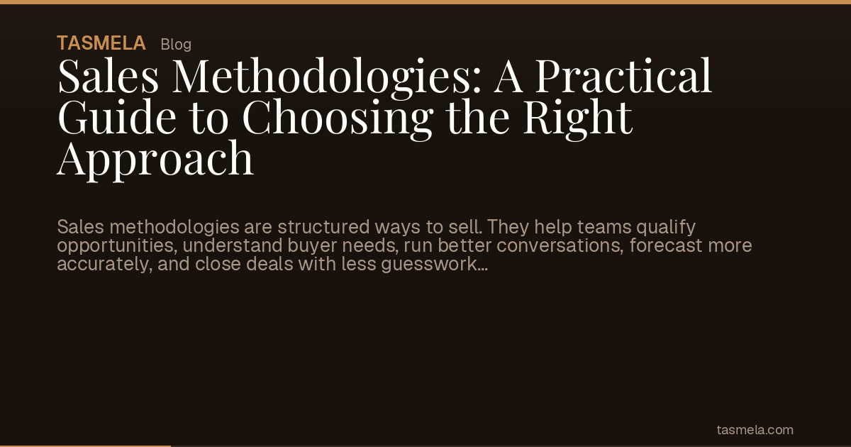 Sales Methodologies: A Practical Guide to Choosing the Right Approach