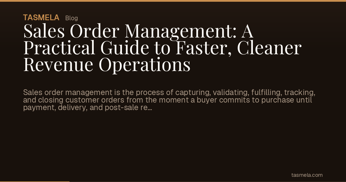 Sales Order Management: A Practical Guide to Faster, Cleaner Revenue Operations