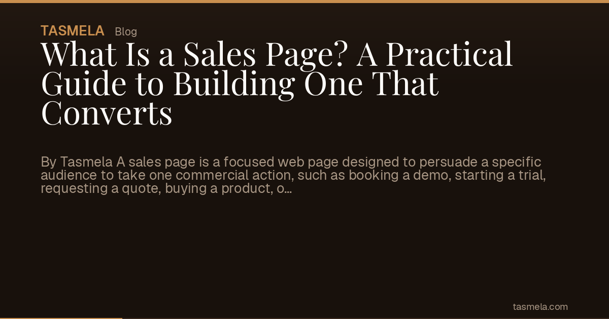 What Is a Sales Page? A Practical Guide to Building One That Converts