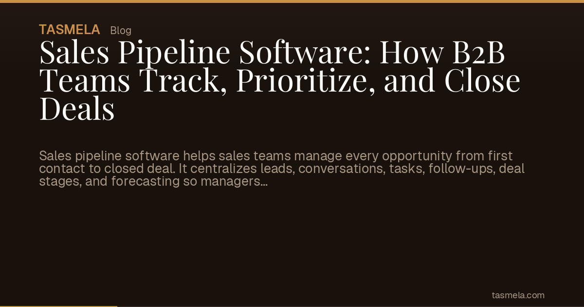 Sales Pipeline Software: How B2B Teams Track, Prioritize, and Close Deals