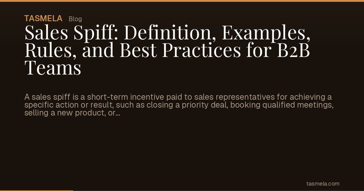 Sales Spiff: Definition, Examples, Rules, and Best Practices for B2B Teams