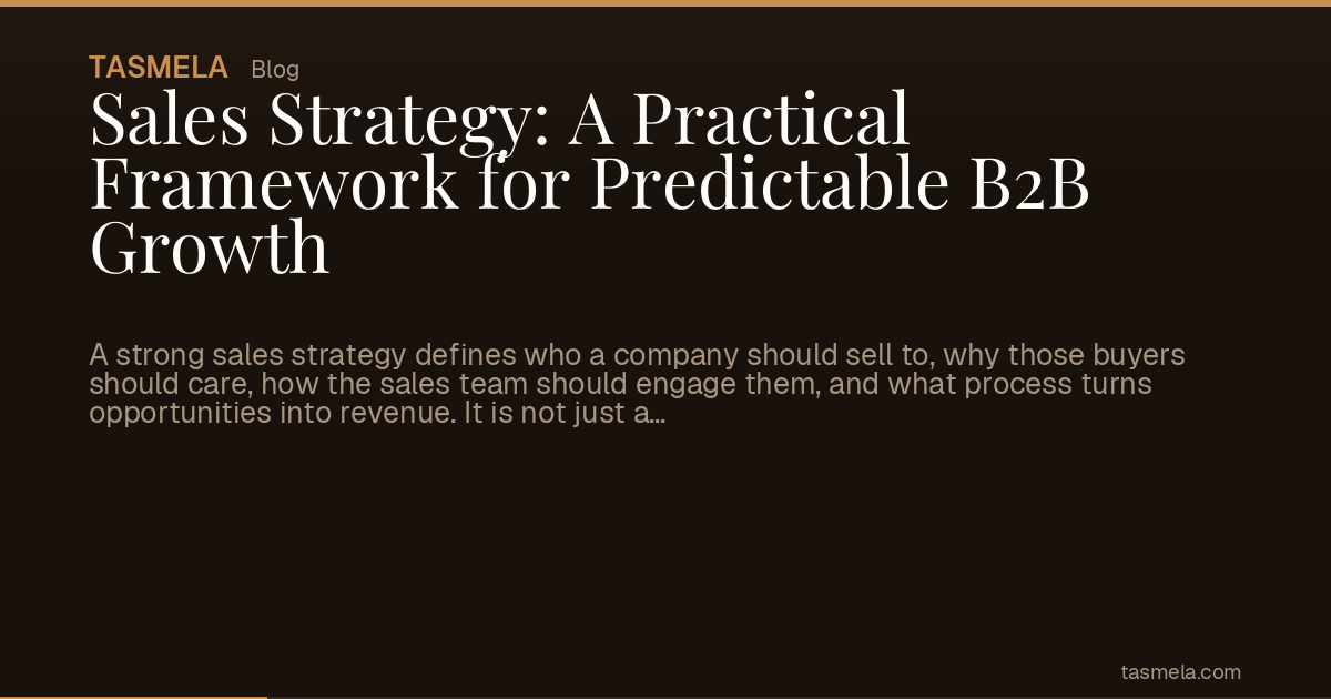 Sales Strategy: A Practical Framework for Predictable B2B Growth