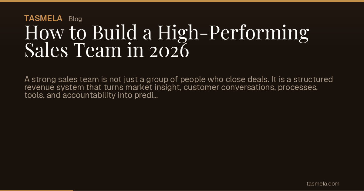 How to Build a High-Performing Sales Team in 2026