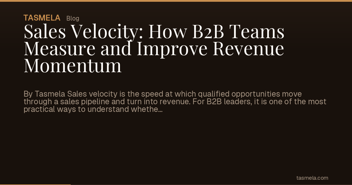 Sales Velocity: How B2B Teams Measure and Improve Revenue Momentum
