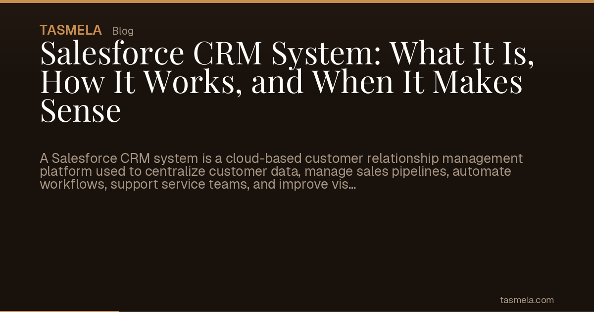 Salesforce CRM System: What It Is, How It Works, and When It Makes Sense