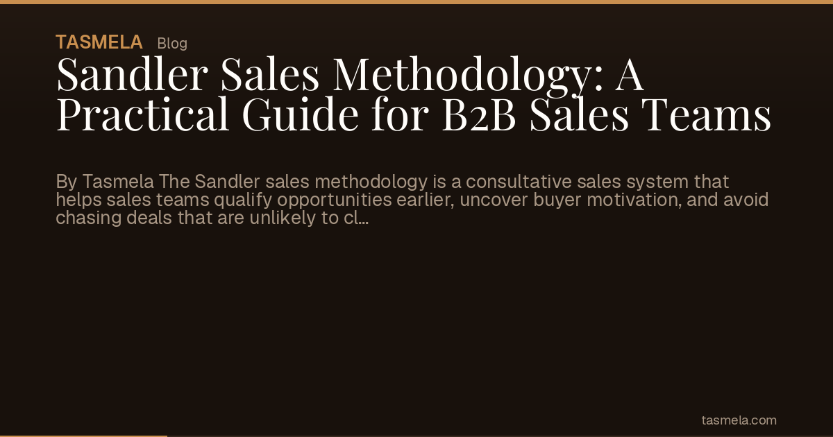 Sandler Sales Methodology: A Practical Guide for B2B Sales Teams