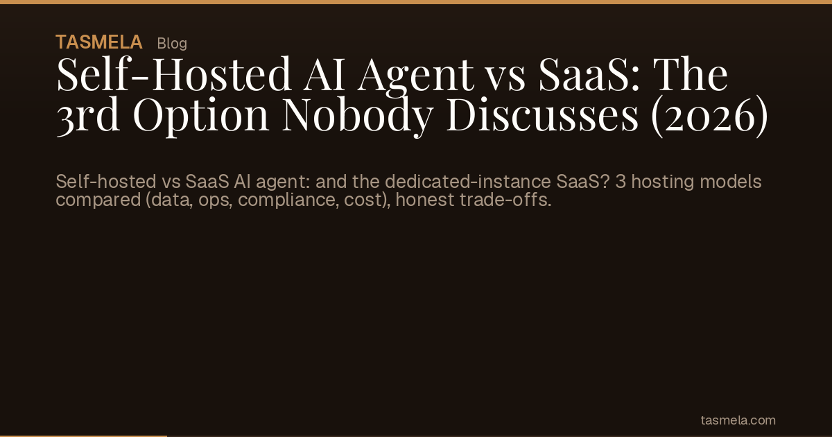 Self-Hosted AI Agent vs SaaS: The 3rd Option Nobody Discusses (2026)
