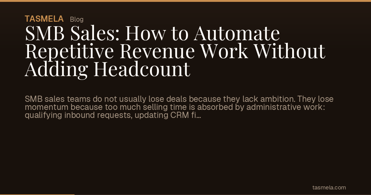 SMB Sales: How to Automate Repetitive Revenue Work Without Adding Headcount