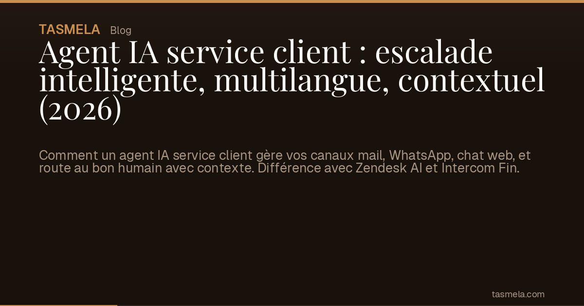 Agent IA service client : escalade intelligente, multilangue, contextuel (2026)