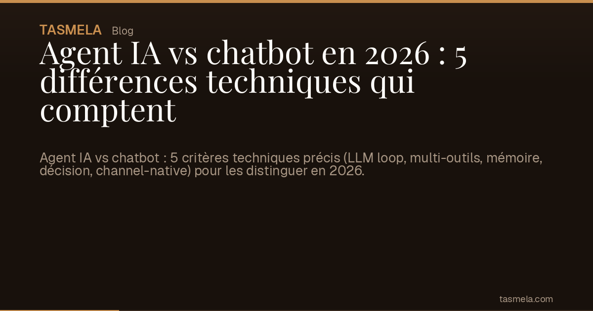 Agent IA vs chatbot en 2026 : 5 différences techniques qui comptent