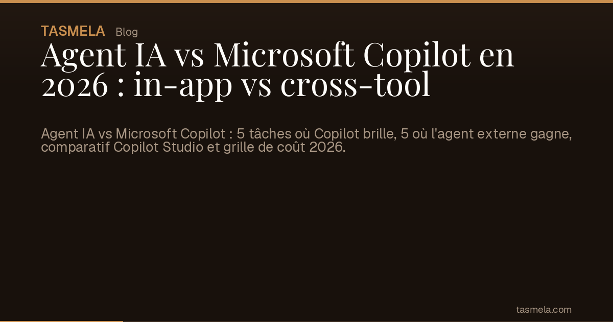 Agent IA vs Microsoft Copilot en 2026 : in-app vs cross-tool